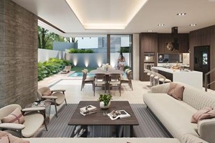 Wohnungen - Villen Moderne Wohnräume mit offenem Grundriss, Pool und stilvoller Einrichtung.